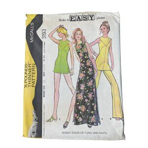 70s McCalls 3193 Sewing Pattern Misses Dress Tunic and Pants Size 10 Vintage CUT
